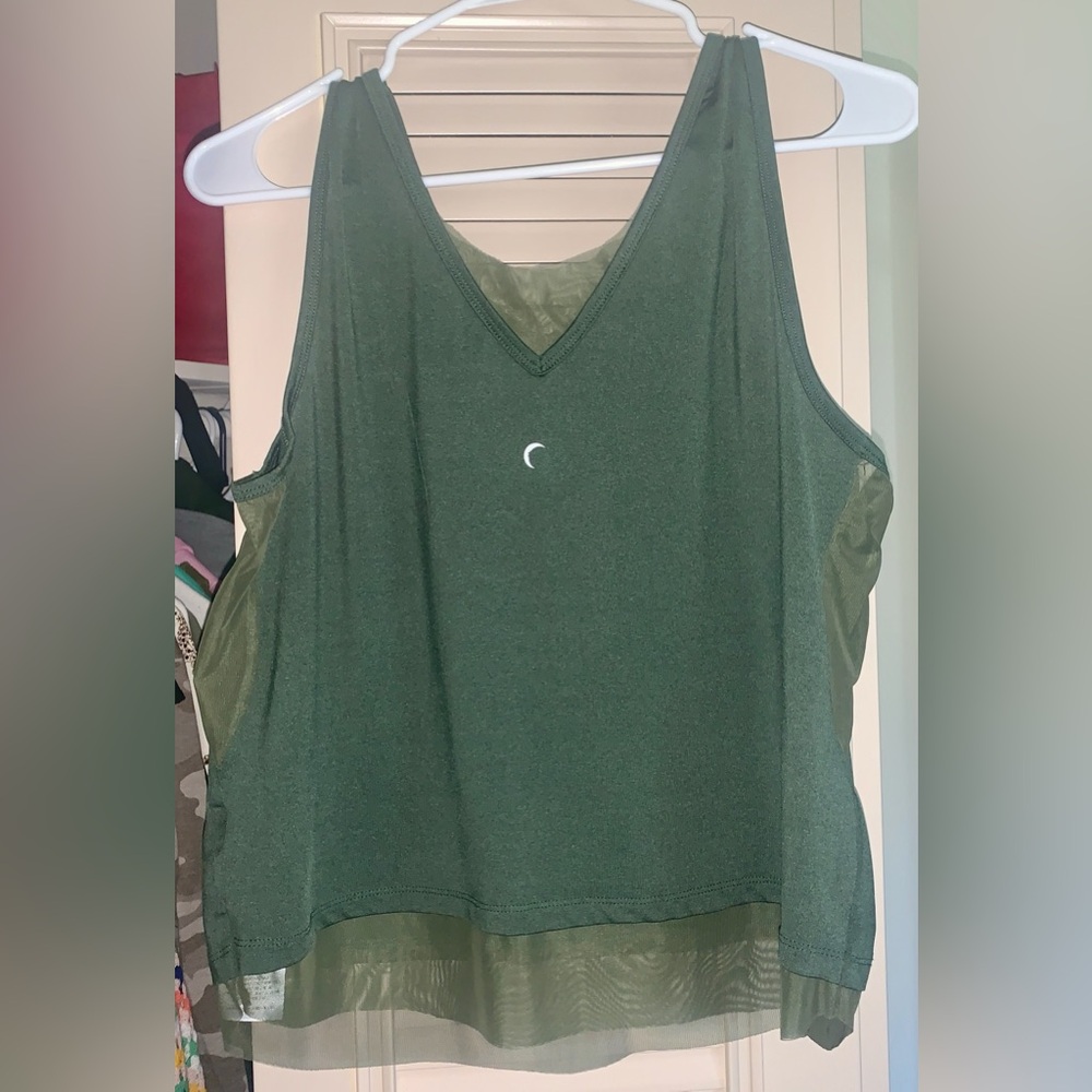 Zyia Green Sleeveless V-Neck Top